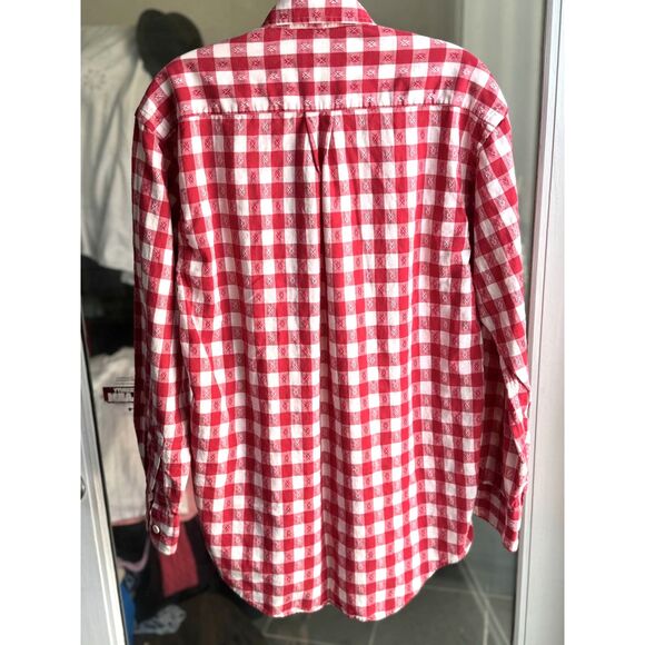 VTG Neiman Marcus Cotton Red Wht Check Western Inspired Button Dwn LS Shirt SZ S - Picture 6 of 6